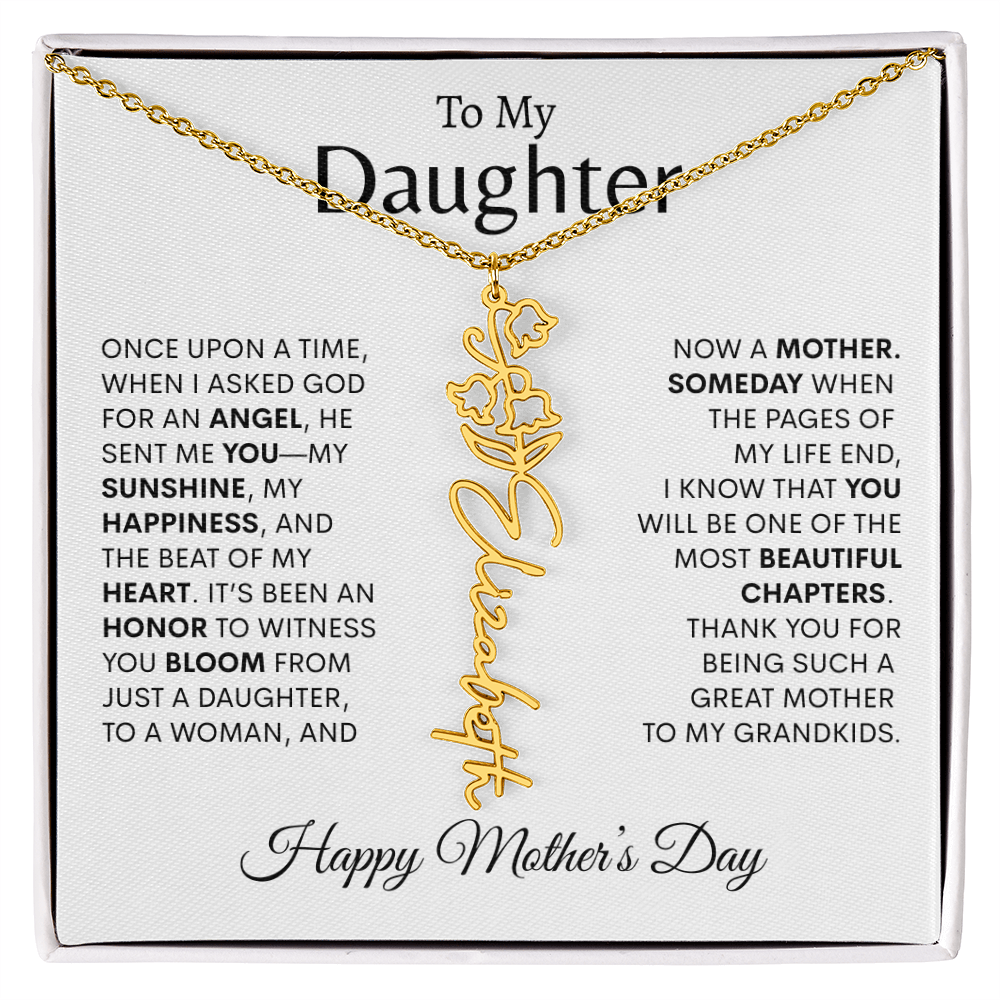 To My Daughter Birth Flower Necklace |