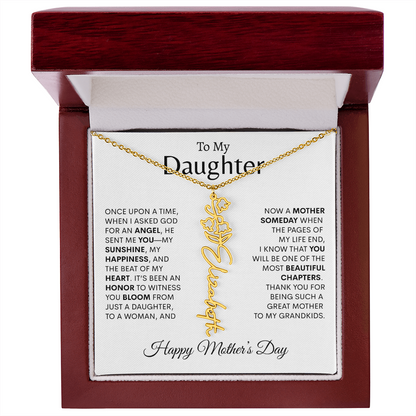 To My Daughter--Happy Mother's Day Birth Flower Name Necklace