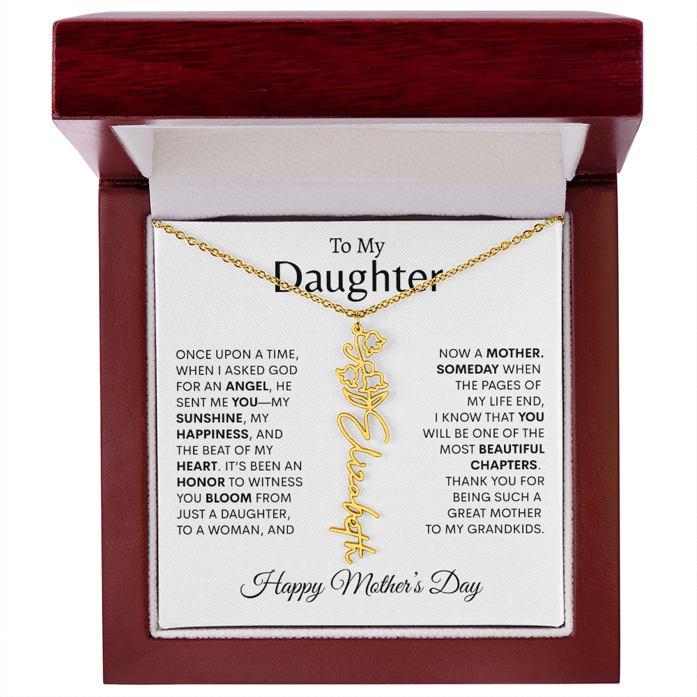 To My Daughter Birth Flower Necklace |