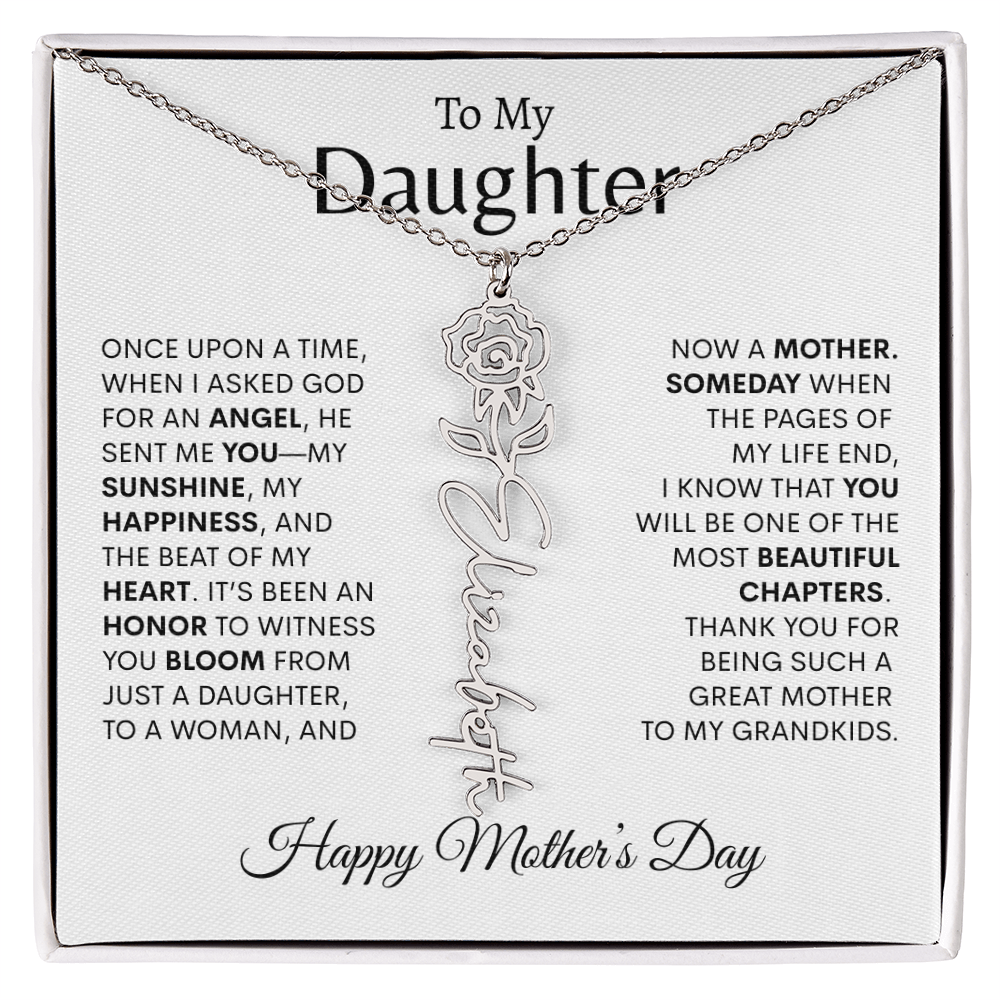 To My Daughter Birth Flower Necklace |
