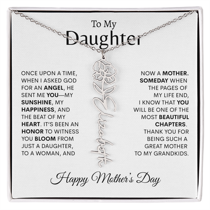 To My Daughter Birth Flower Necklace |