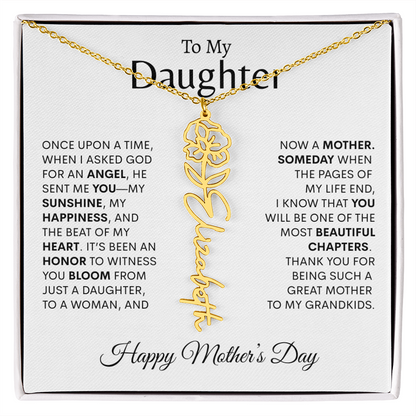 To My Daughter Birth Flower Necklace |