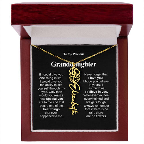 To My Granddaughter Flower Name Necklace