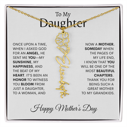 To My Daughter Birth Flower Necklace |