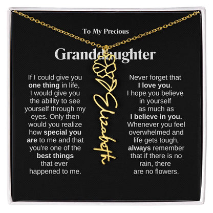 To My Granddaughter Flower Name Necklace