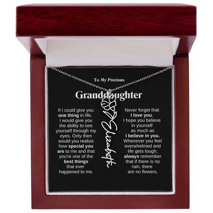 To My Granddaughter Flower Name Necklace