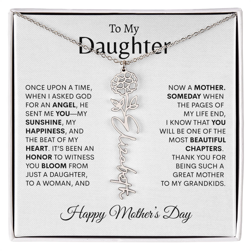 To My Daughter Birth Flower Necklace |