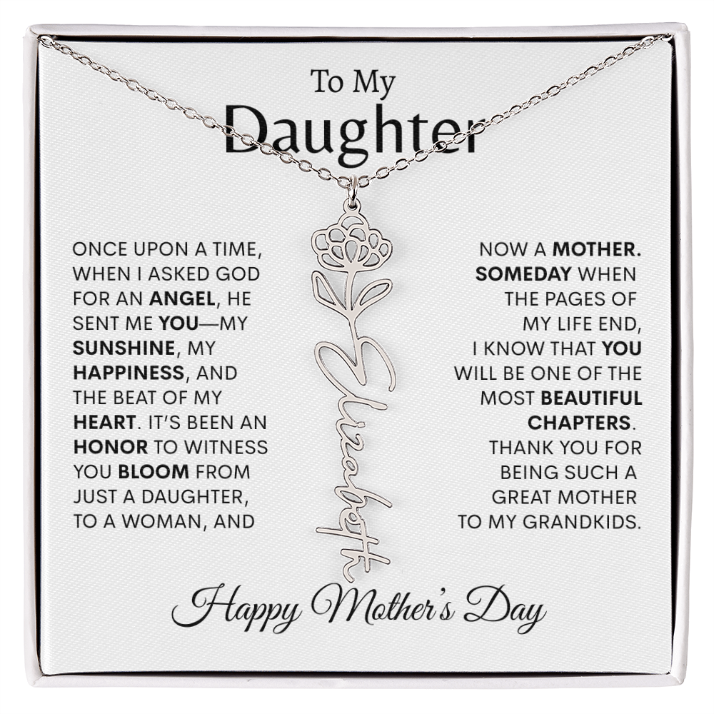 To My Daughter Birth Flower Necklace |