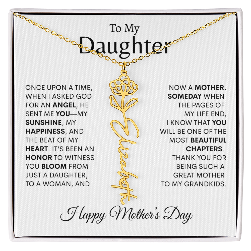 To My Daughter Birth Flower Necklace |