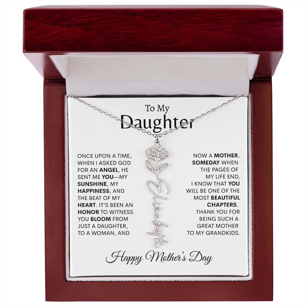 To My Daughter Birth Flower Necklace |