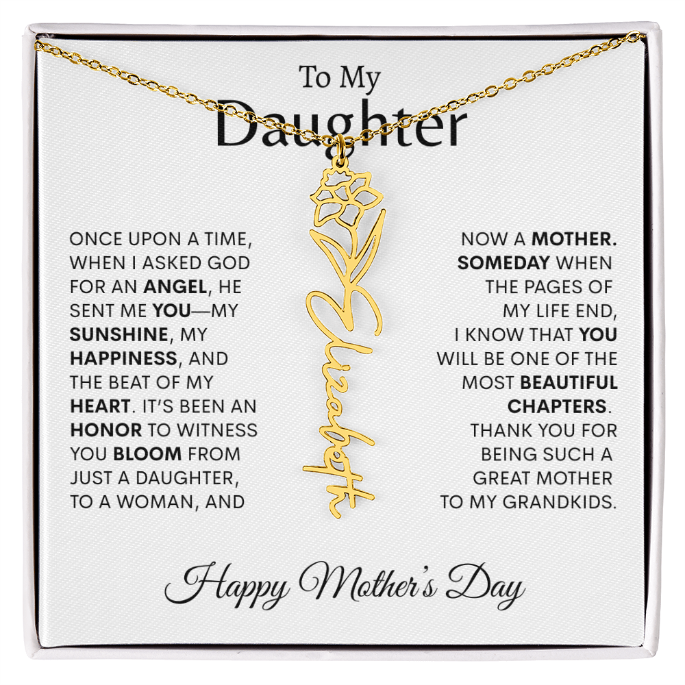 To My Daughter Birth Flower Necklace |