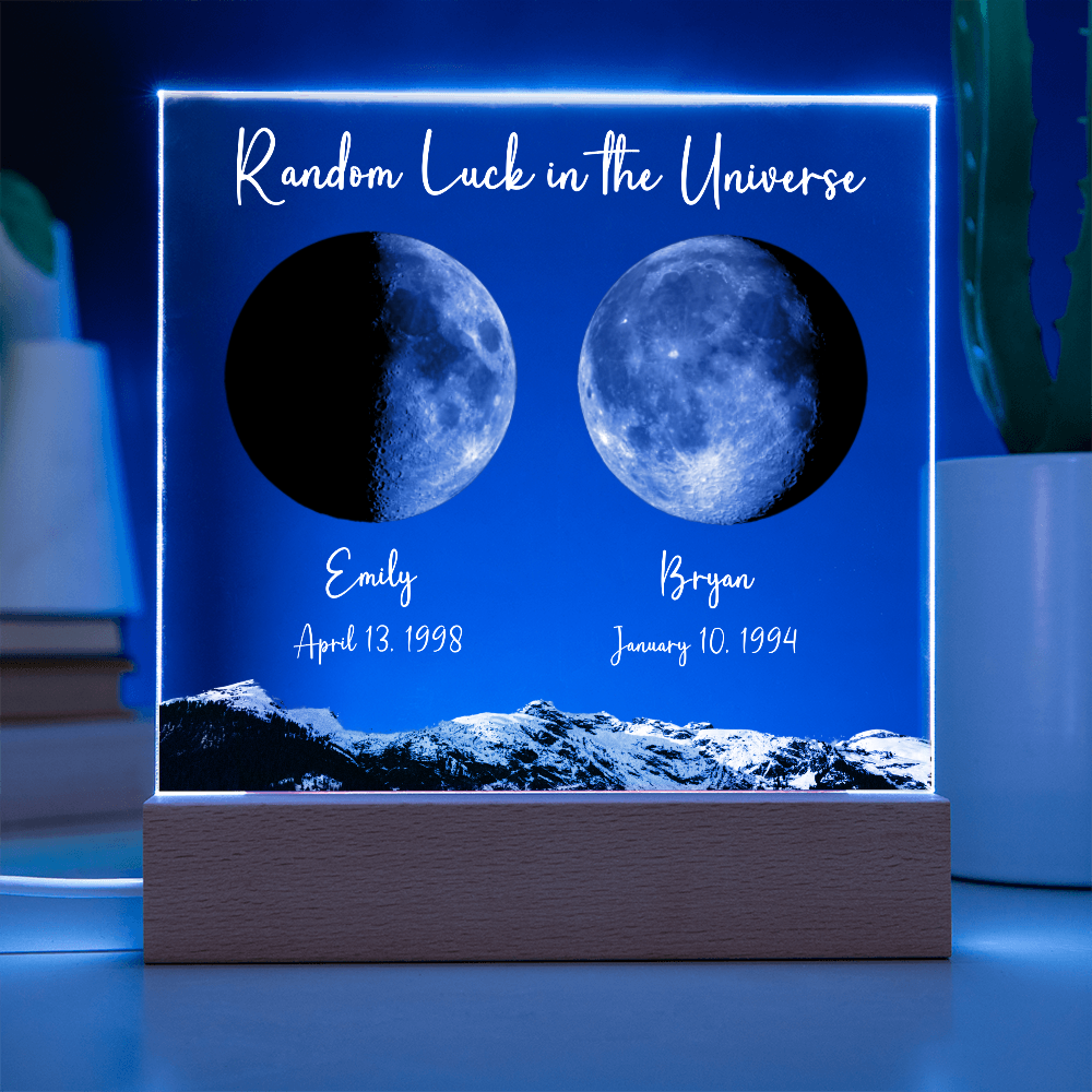 Custom Birth Moon Phases LED Light Plaque