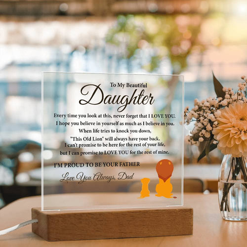 "To My Daughter" LED Acrylic Plaque – A Heartfelt Gift from Dad