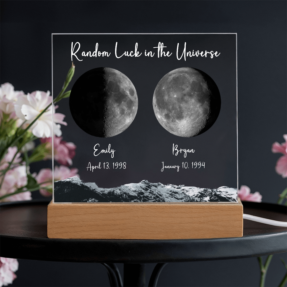 Custom Birth Moon Phases LED Light Plaque