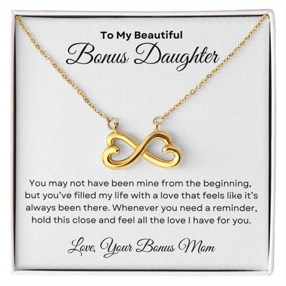 Bonus Daughter from Bonus Mom - Infinity Hearts Necklace Set