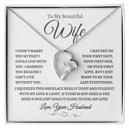 To My Beautiful Wife | Forever Love Necklace-WB