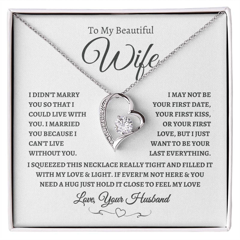 To My Beautiful Wife | Forever Love Necklace-WB