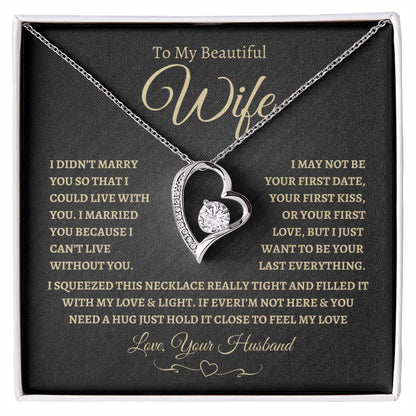 To My Beautiful Wife | Forever Love Necklace--BG
