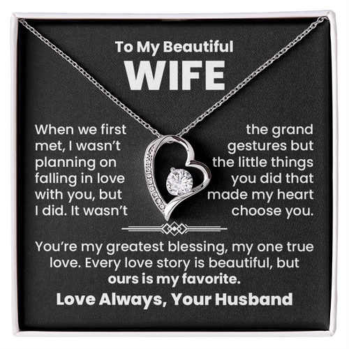 To My Wife, Greatest Blessing Necklace