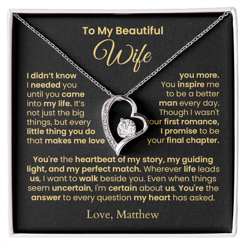 Beautiful Wife Necklace - My Heartbeat | PERSONALIZED