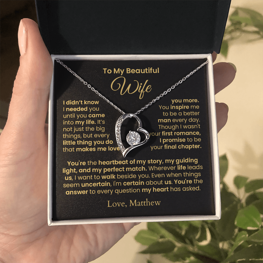 Beautiful Wife Necklace - My Heartbeat | PERSONALIZED