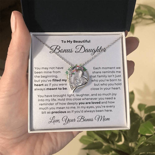Beautiful Bonus Daughter Forever Love Necklace | From Bonus Mom