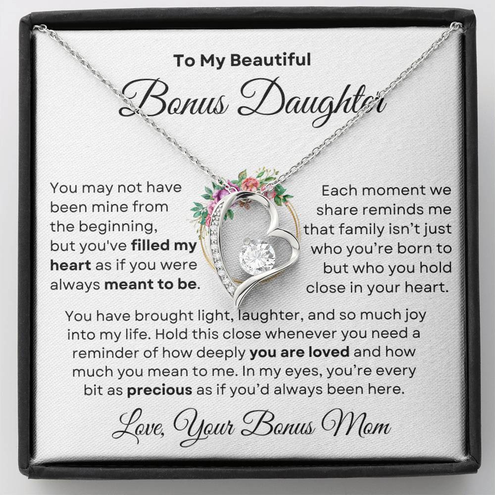 Beautiful Bonus Daughter Forever Love Necklace | From Bonus Mom