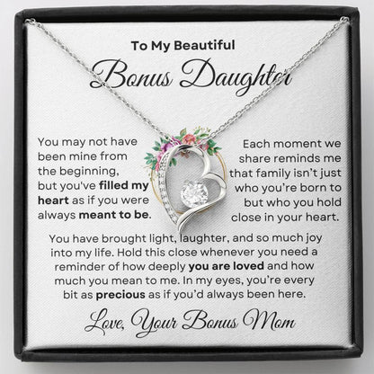 Beautiful Bonus Daughter Forever Love Necklace | From Bonus Mom