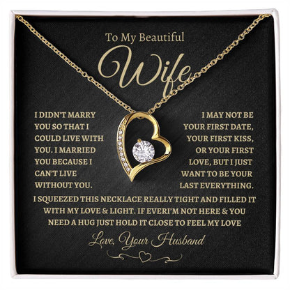 To My Beautiful Wife | Forever Love Necklace--BG