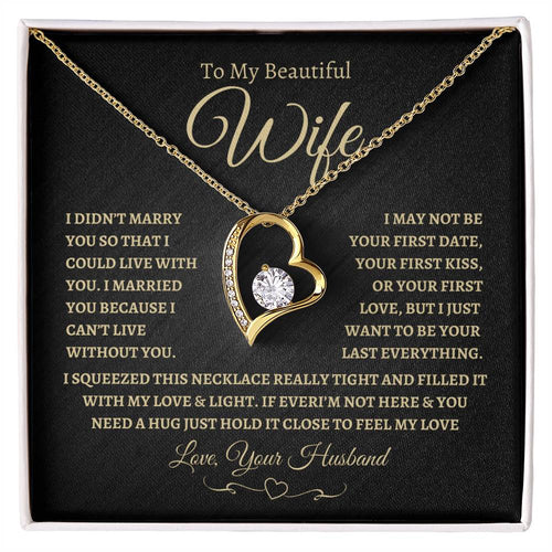 To My Beautiful Wife | Forever Love Necklace--BG