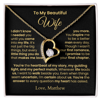 Beautiful Wife Necklace - My Heartbeat | PERSONALIZED
