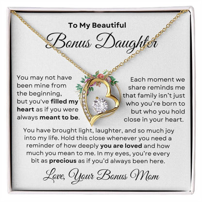 Beautiful Bonus Daughter Forever Love Necklace | From Bonus Mom