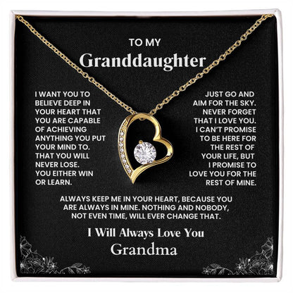 To My Granddaughter | From Grandma Forever Love Necklace--Aim for the Sky