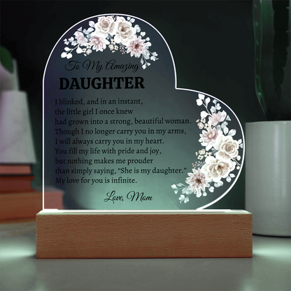 To My Amazing Daughter Heart Plaque