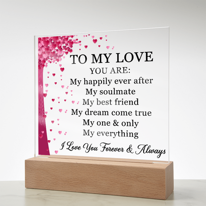 To My Love Acrylic Plaque