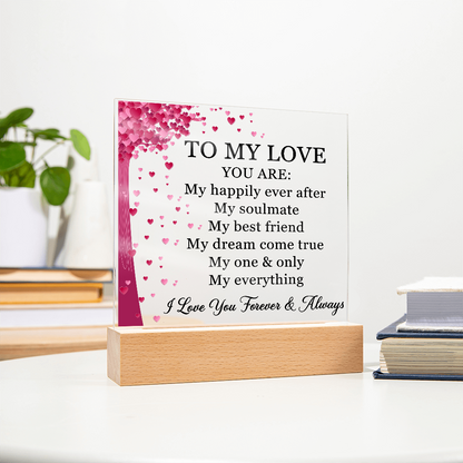 To My Love Acrylic Plaque