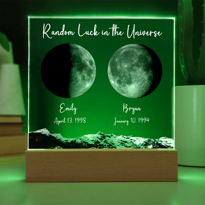 Custom Birth Moon Phases LED Light Plaque