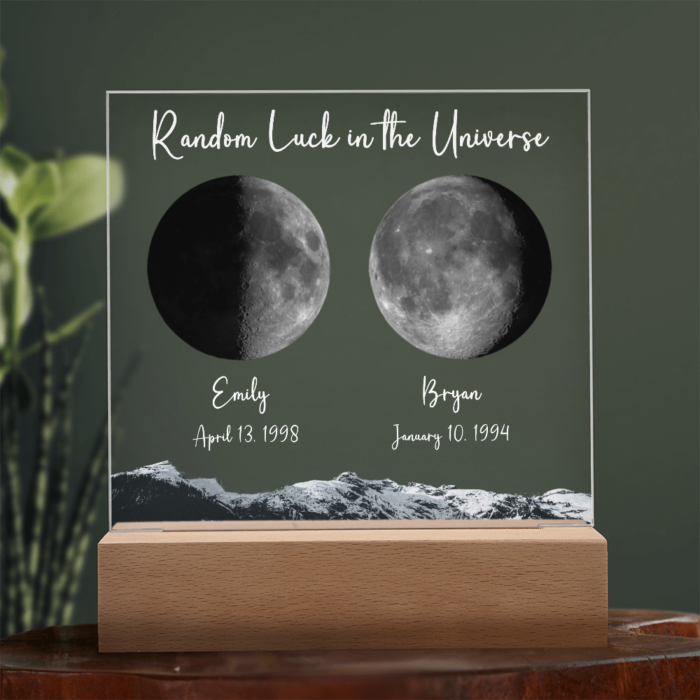 Custom Birth Moon Phases LED Light Plaque
