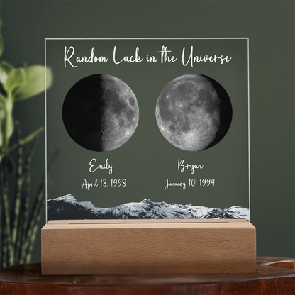 Custom Birth Moon Phases LED Light Plaque