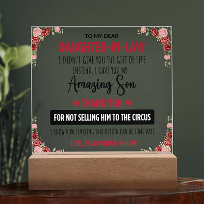 Daughter-in-Law LED Acrylic Gift Set (Clear)