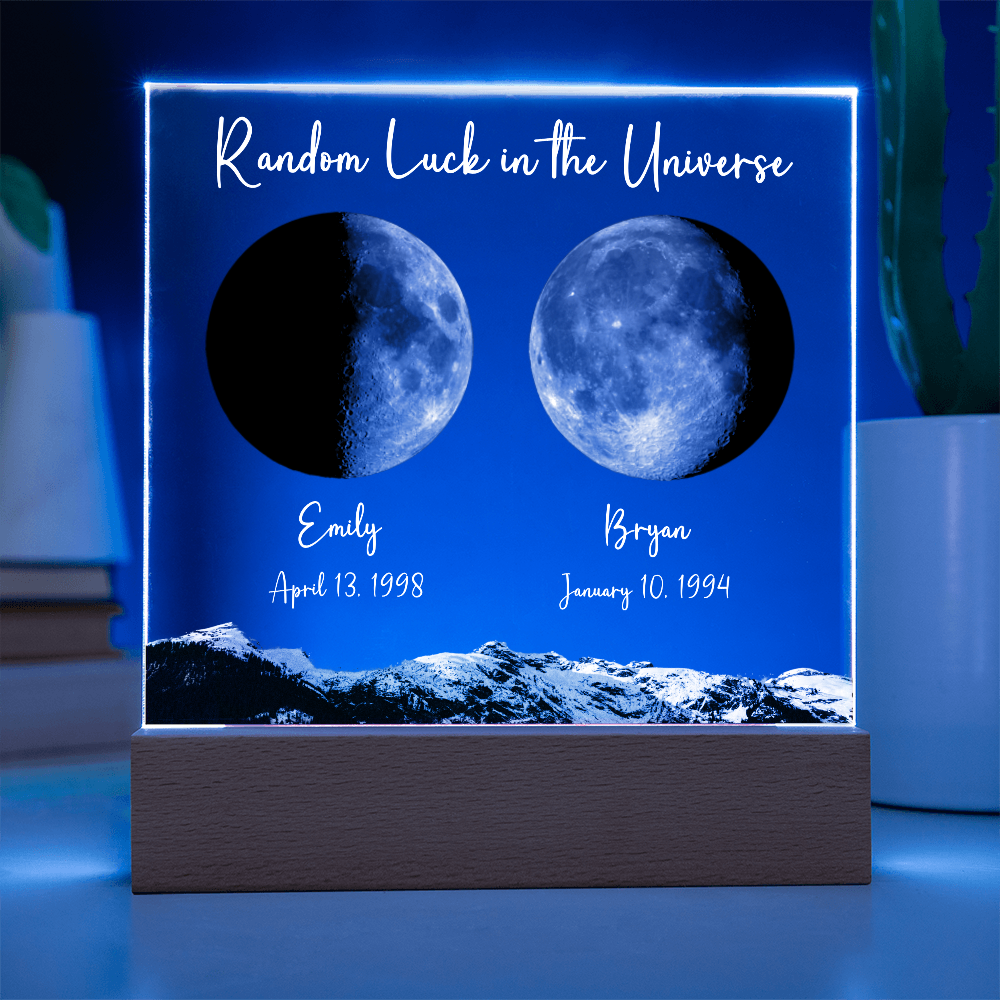 Custom Birth Moon Phases LED Light Plaque