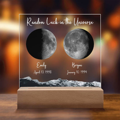 Custom Birth Moon Phases LED Light Plaque