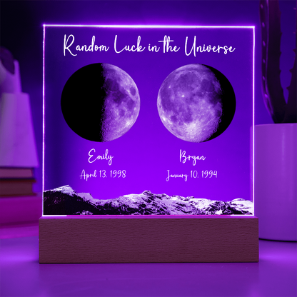 Custom Birth Moon Phases LED Light Plaque