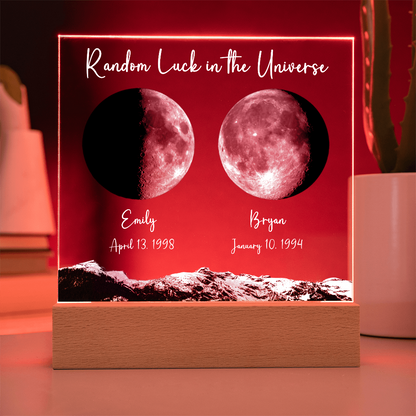 Custom Birth Moon Phases LED Light Plaque