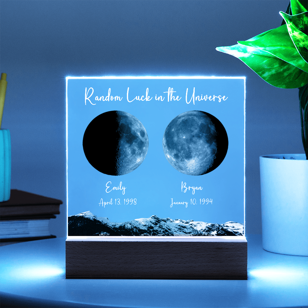 Custom Birth Moon Phases LED Light Plaque