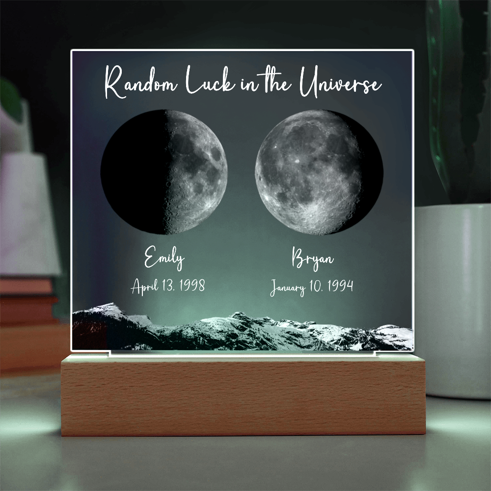Custom Birth Moon Phases LED Light Plaque