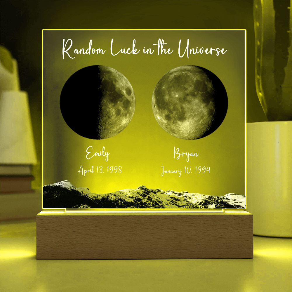 Custom Birth Moon Phases LED Light Plaque