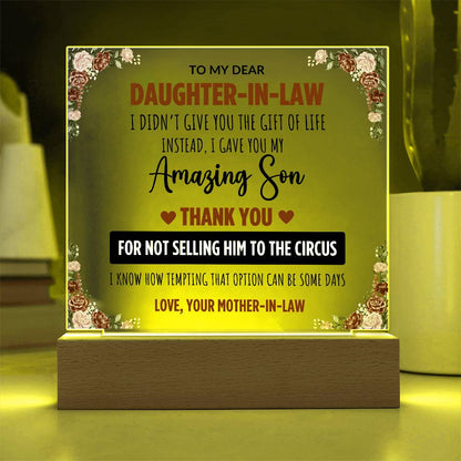 Daughter-in-Law LED Acrylic Gift Set (Clear)