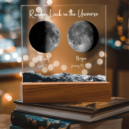 Custom Birth Moon Phases LED Light Plaque