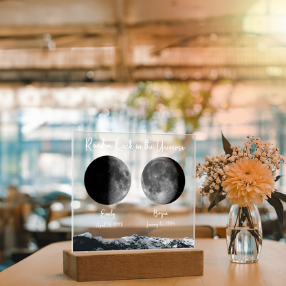 Custom Birth Moon Phases LED Light Plaque